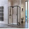 DEGHI Box doccia 90x115 cm scorrevole in vetro temperato 6 mm trasparente 185h e profilo nero - Young