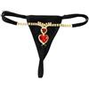 Niaspi Sexy Cuore Rosso Strass Ciondolo Perizoma Mutandine per le Donne Corda Stretch Mutande Amore Cristallo G String Bikini Vita Catena Della Pancia Biancheria Intima Gioielli Per Il Corpo Estate Spiaggia