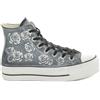 Converse Chuck Taylor All Star Hi Lift Donna Grigio Bianco