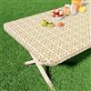 misaya Tovaglia rettangolare in vinile color oro a scacchi, 182,9 x 76,2 cm, impermeabile, antiscivolo, facile da pulire, adatta a tavoli pieghevoli da 1,8 m per picnic, campeggio, all'aperto