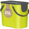 Rotho Albula Sistema di Separazione dei Rifiuti per la Cucina, Plastica (PP) senza BPA, Verde/Grigio (Antracite), 25 L, 40.0 x 23.5 x 34.0 cm