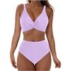 Luadnysin Costume Donna Due Pezzi Bikini Mare Curvy Costumi Contenitivo sotto Volant Forti Top Piscina Costumino Sportivo Modellante Bagno Sexy Set sopra Nuoto Push Up