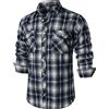 PARKLEES Camicia da uomo per il tempo libero, vestibilità normale, con bottoni, a quadretti, in flanella, con tasche, Blu mare, M