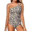 Holipick Costume da Bagno Monopezzo per Le Donne Tummy Control Costumi da Bagno Modesto Copertura Completa Keyhole Swimwear, Leopardati, XX-Large