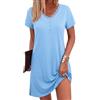 Bresdk Camicia da Notte Donna Cotone Parto Allattamento Ospedale Scollo a V | Vestaglia leggera con pizzo sul collo e spacchi laterali, pensato per degenza, convalescenza e relax in casa