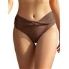 SHEKINI Bikini da Donna Retrò Vintage Classico, Nero e Marrone, Taglie Grandi per Spiaggia, M