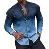 Wirltte Camicia da uomo a maniche lunghe, casual, sfumata, vestibilità regolare, con bottoni