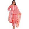 IMTRA FASHION Puro Cotone Dritto Kurta Pantaloni Impostato per Donne Etnico Indossare Indiano Abito con Dupatta (Rosso-XX-Large)
