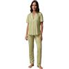 Generico Pigiama Donna Andra Art. 9944 Aperto avanti Mezza Manica con Pantalone Lungo in Cotone 100% Made in Italy