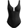 Amexo Costume Intero Donna Sexy Costume da Bagno Intero Elegante Beachwear Costumi da Bagno Push Up Scollo a V Curvy Spiaggia con Metallo Decorativo (IT, Testo, L, Regular, Regular)