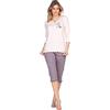 e.Femme® Pigiama da Donna 259 in Cotone e Modal Salmone/Marrone 42