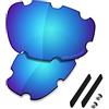 Saucer Lenti di ricambio di alta qualità e kit di gomma per Oakley Split Jacket Ventilato OO9099 Occhiali da sole High Defense - Blu ghiacciaio polarizzato