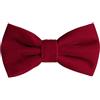 HOULIFE Papillon da uomo in velluto - Papillon regolabile pre-annodato, tinta unita, farfalla papillon per sposo festa di nozze formale, Borgogna, 12x7cm
