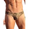 Eagerlove Bikini Costume da Bagno da Uomo con Stampa Leopardata Marrone 2XL