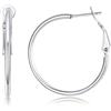 FOCALOOK Orecchini Cerchio 30mm Argento in Acciaio Inox