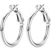 FOCALOOK Orecchini Cerchio Donna Grandi Argento 20mm