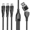 Unillous Multi Cavo di Ricarica, Cavo Multiplo USB A/C 5 in 1 con 2 Tipo C+Micro USB interfaccia, Nylon Intrecciato Cavo Ricarica Multiplo per Cellulare iP 16 15 Samsung Galaxy Huawei Redmi Tablet -1.2 M