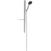 hansgrohe Rainfinity Set doccia 130 3 getti con asta doccia 90 cm e mensola porta sapone, cromo, 27671000