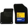 DBS - Tappetini per auto su misura - Adatto per Citroen/DS C3/DS3 (11/2009-07/2019) - Antiscivolo: clip di fissaggio e graffi - Tappetini anteriori 2 pezzi - Moquette - Nero