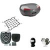 farbrothersonline COMPATIBILE CON DUCATI MULTISTRADA V4 BAULETTO VALIGIA E46N RIVIERA CATARINFRANGENTI ROSSI+KIT MONTAGGIO+TAPPETO ANTIVIBRANTE+PIASTRA PER PORTAPACCHI MOTO-SCOOTER 2 CASCHI GRANDI