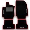 RDS TRUCK Tappetino Tappetini per Renault Clio III 3/5 porte anno 2005 al 2012, Tappetino per Renault Clio III 3/5 porte. (CLIO III ROSSO CON 4 RICAMI)