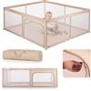 SUN BABY Box Bambini 150x200 cm 0-2 Anni con Borsa - Beige | Struttura in metallo, rivestimento in poliestere, pareti in rete, ingresso con cerniera e piedini antiscivolo