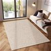 SIMPEX Tappeto 280x370 cm Crema, Bouclé a Pelo Corto Tinta Unita per Ambienti Molto Ampi o Loft, Moderno e Extra Grande