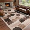 Calinline Tappeto per soggiorno, moderno motivo astratto, tappeto per soggiorno, cioccolato, 200 x 230 cm, a pelo corto, per soggiorno, lavabile, grande tappeto di lana per camera da letto, ufficio