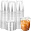 KAHEIGN 50 Pezzi Bicchieri di Plastica Trasparenti con Coperchio, 360ml Bicchiere da Caffè in Plastica Riutilizzabile per Freddo Caffè Frullato Frappè Freddo Bevande Festa Catering