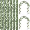 EHIOG Ghirlanda di eucalipto verde, 6 pezzi, 2,1 m, ghirlande artificiali per decorazione di nozze, tavolo, cucina, festa, giardino, porta, parete, eucalipto