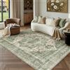 PureCozy Vintage Tappeto Salotto 160x230cm Grün Grande Antiscivolo Cameretta Tappeti Lavabile in Lavatrice Moquette Soggiorno Camera da Letto Office Carpet Interno Pelo Corto Rug