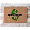 Social crazy Tappeto zerbino personalizzato - Qui si fattura - cocco naturale ideale per ingressi (Cocco Naturale, 60x40 cm)