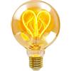 Roomrite Lampadina LED E27, Lampadine E27 Vintage 4W Dimmerabile Filamento a forma di cuore G95 Φ95mm Lampadina retrò illuminazione retrò per soggiorno/camera da letto/sala da pranzo - vetro ambrato