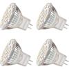 EKSAVE MR11 Lampadina a LED GU4.0,3,5W, equivalente a lampadine alogene da 25-35W,GU4.0 Base 12V,fascio di luce di inondazione,120°,illuminazione su guida,luce bianca calda (4pezzi)