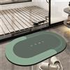 TOKLYUIE Tappetino da bagno super assorbente, antiscivolo, anti muffa, ad asciugatura rapida, semplice tappetino da cucina, lavabile in lavatrice, grande tappeto per soggiorno (40 x 60 cm, ovale verde