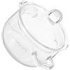 VALICLUD Pentola in Vetro Borosilicato 240ml con Doppia Maniglia e Coperchio | Trasparente, Adatta a Microonde e Fornello, Controllo Visivo Durante la Cottura, 1 Pezzi