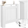 tectake® Copri Termosifoni con Ripiano, Copricalorifero Design a Lamelle, Copritermosifoni con Aperture per Circolazione Aria, Copertura Radiatori con Mensola da Termosifone 79x19x82 cm - Bianco