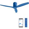 CREATE / WINDCALM M/Ventilatore da soffitto blu cobalto con Wi-Fi e telecomando / 40W, silenzioso, ABS,Ø132 cm, 6 velocità, timer, estate-inverno