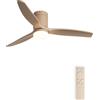 CREATE / WINDCALM M/Ventilatore da soffitto con luce sabbia con telecomando / 40W, Silenzioso, ABS, Ø132 cm, 6 velocità, 3 temperature di luce, timer, funzione estate-inverno