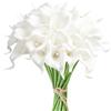 IPOPU 24 fiori artificiali, fiori finti di calla, fiori finti al tatto, mazzo di fiori finti per casa, giardino, ufficio, feste, matrimoni, centrotavola, decorazione per la casa (bianco)