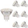 EKSAVE MR11 - Lampadina a LED GU4.0, 3.5W, equivalente a lampadine alogene da 25-35W, GU4.0 Base AC/DC 12V, 350lm, fascio luminoso da 120°, a incastro, luce bianca calda (3000K, 6pezzi)