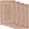 Lavea® 4 Tappetini Bagno 50x80 cm in 100% Cotone - Tappeti Bagno Assorbenti e Lavabili - Ideali come Tappeto Bagno o Tappetino Doccia - Cappuccino