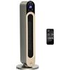 HOMCOM Stufa Elettrica Basso Consumo PTC con Timer Ø25x73.5 cm Argento Oro