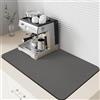 Dolic Tappetino da caffè con retro in gomma, assorbente per scolapiatti per bancone della cucina, tappetino da bar, accessorio da bar, adatto sotto la macchina (Dark Grey, 40 x 60 cm)