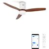 CREATE / WINDCALM/Ventilatore da soffitto ABS con luce bianco pale effetto legno scura con Wifi e telecomando / 40W, Silenzioso, Ø132 cm, 3 temperature di luce, temporizzatore, estate-inverno