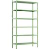 Brigros - Libreria Scaffale Metallico Fly 6 Ripiani 75x28x150 cm In Acciaio Laminato A Freddo, Verniciatura Epossidica Salvia, Scaffale Multiuso Per Casa, Ufficio, Garage E Ripostiglio