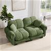 NuvlaGu Divano in ciniglia a 2 posti, divano modulare con design trapuntato, cuscino da seduta spesso, schienale ergonomico, divano imbottito morbido, divano modular flessibile per soggiorno, facile