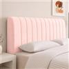 BOUFEIDA Federa per testiera, in flanella di latte, con imbottitura, per la decorazione della camera da letto (rosa, 180 x 70 cm)