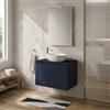 Inbagno Mobile bagno sospeso 70 cm Blu con top per lavabo e 2 ante push-pull Tierra