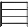 Brigros - Libreria Scaffale Metallico Fly 4 Ripiani 100x28x90 cm In Acciaio Laminato A Freddo, Verniciatura Epossidica Nera, Scaffale Multiuso Per Casa, Ufficio E Ripostiglio